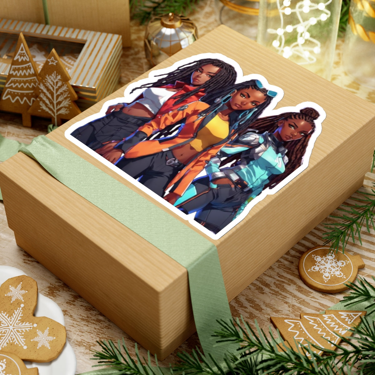 "The Melanin Dream Team" Kiss-Cut Sticker