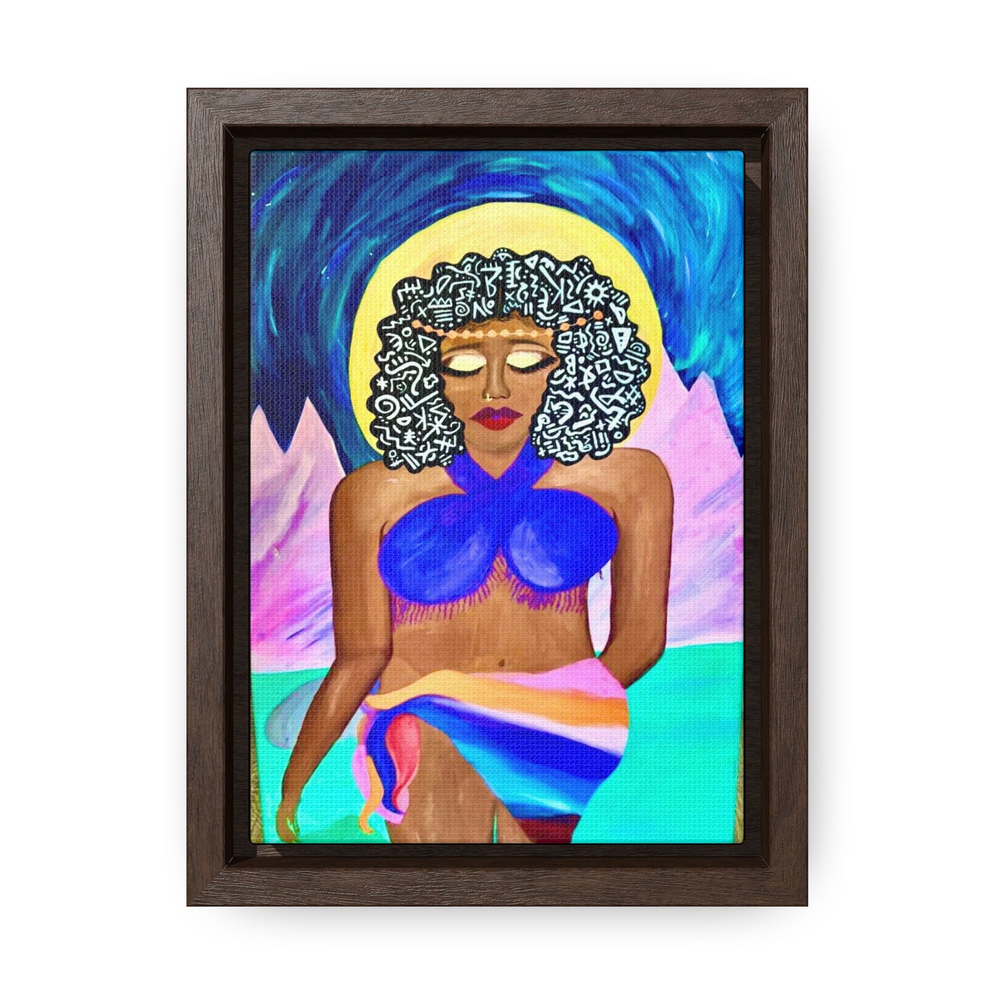 Black Mermaid Gallery Canvas Wraps, Vertical Frame